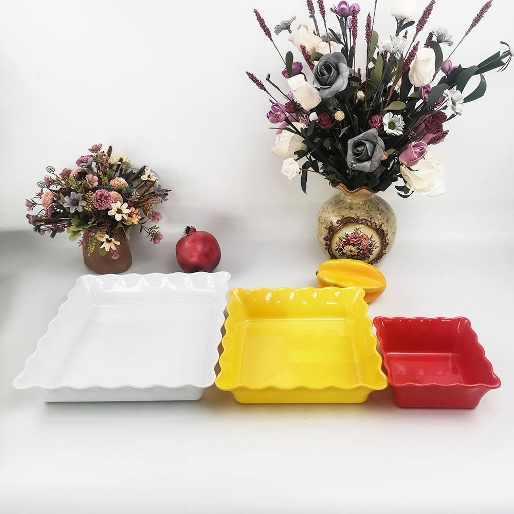 Uniek design keuken vierkante golvende fruitsaladekom