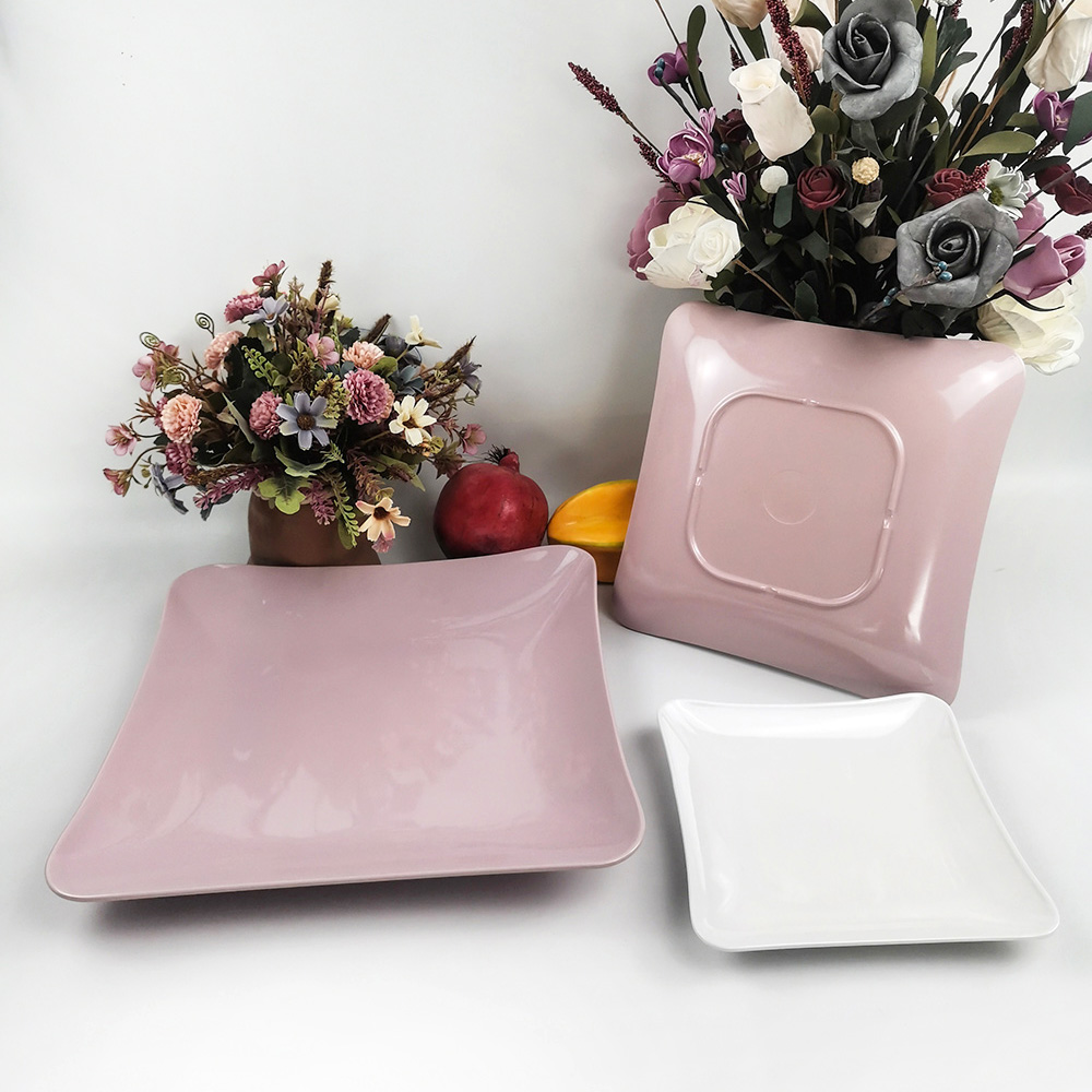 Onbreekbare melamine schotel vierkante vorm dinerborden voor restaurant