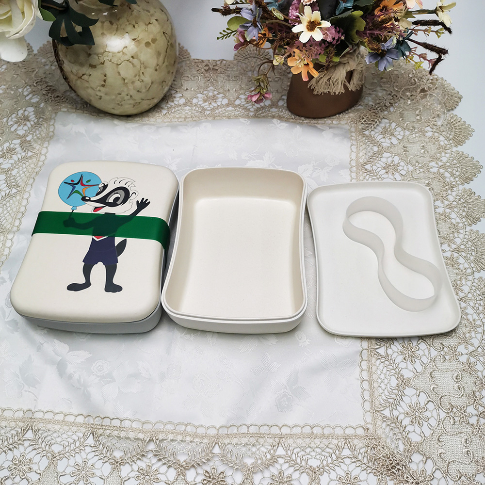 Aangepaste kleur milieuvriendelijke biologisch afbreekbare vierkante Bento lunchbox
