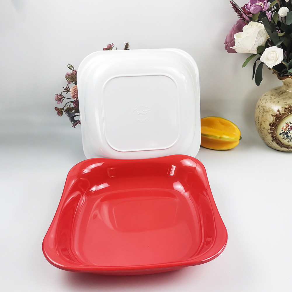 Groothandel restaurant dinerborden witte of rode melamine vierkante plaat