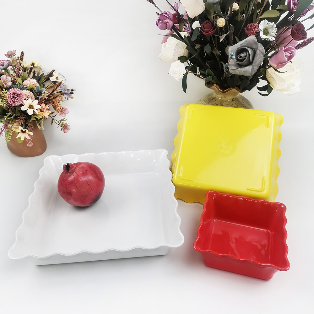 Uniek design keuken vierkante golvende fruitsaladekom