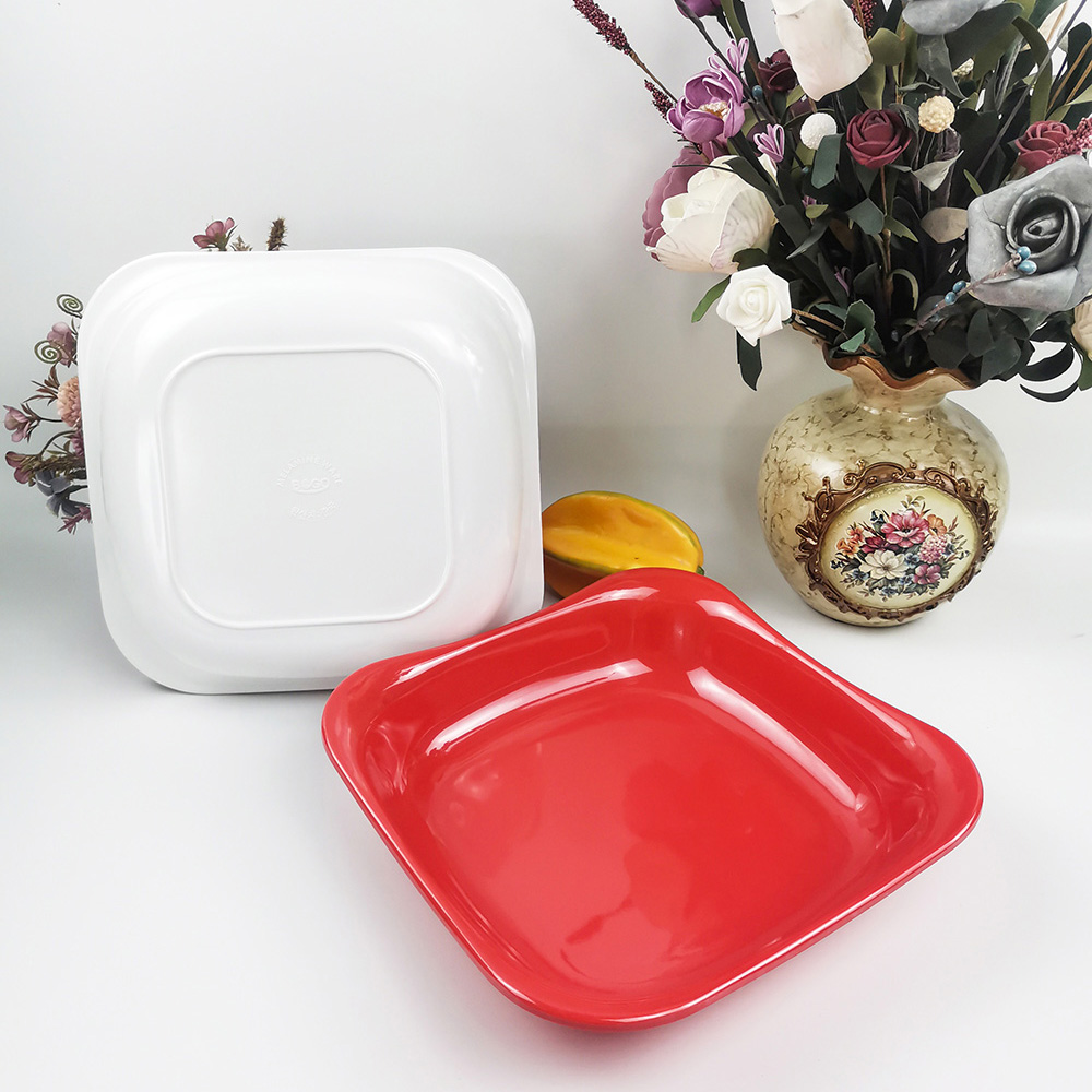 Groothandel restaurant dinerborden witte of rode melamine vierkante plaat