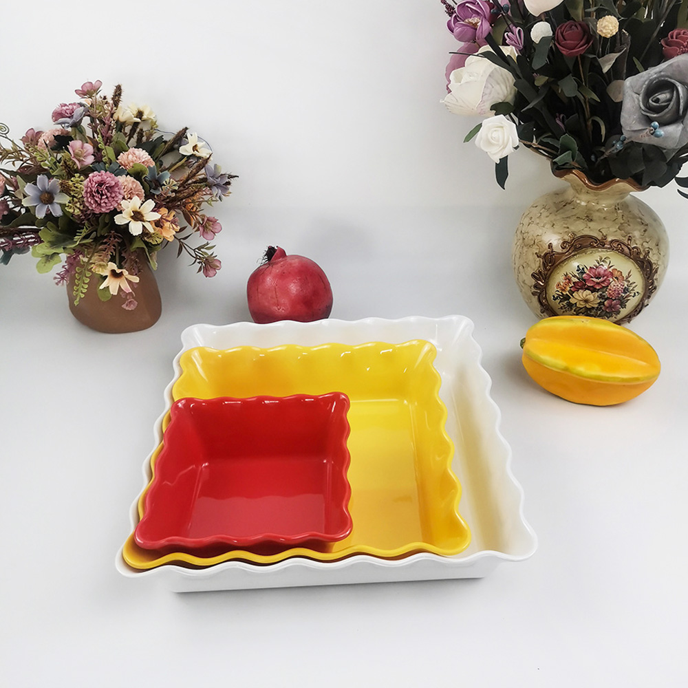 Uniek design keuken vierkante golvende fruitsaladekom