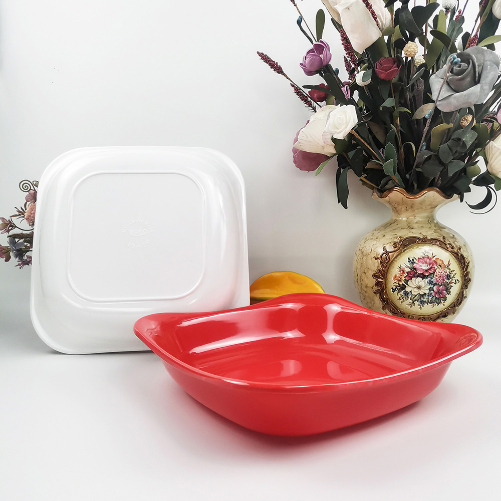 Groothandel restaurant dinerborden witte of rode melamine vierkante plaat