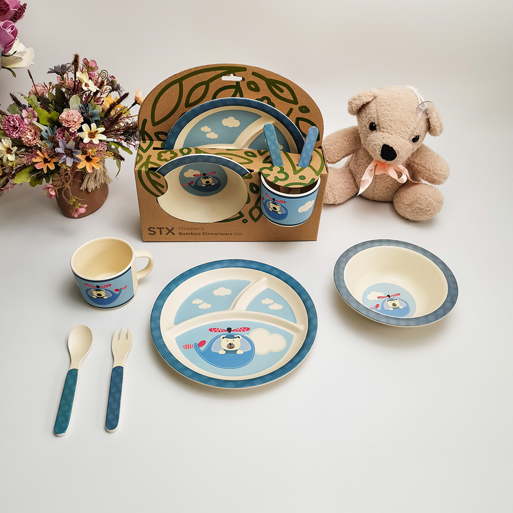 Groothandel Milieuvriendelijke 5 Stks/set Kinderbestek Set Baby Servies Set