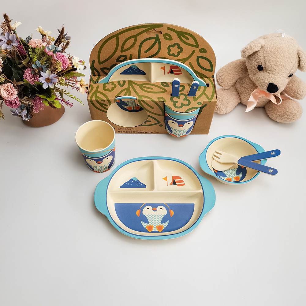 Groothandel recyclebare bamboevezel biologisch afbreekbaar servies Kids Set