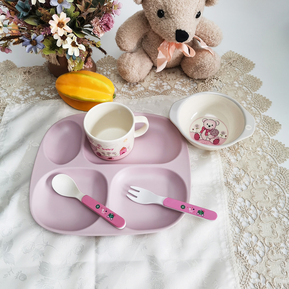 Hot selling 5 stuks servies kinderen servies sets in keuken;